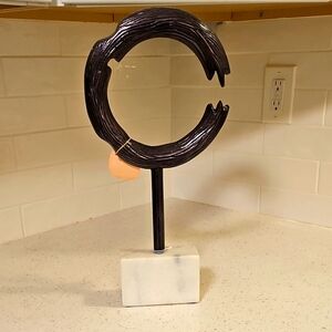 Pike Circle Abstract pewter and Grey Sculpture #marble  #stone #steel